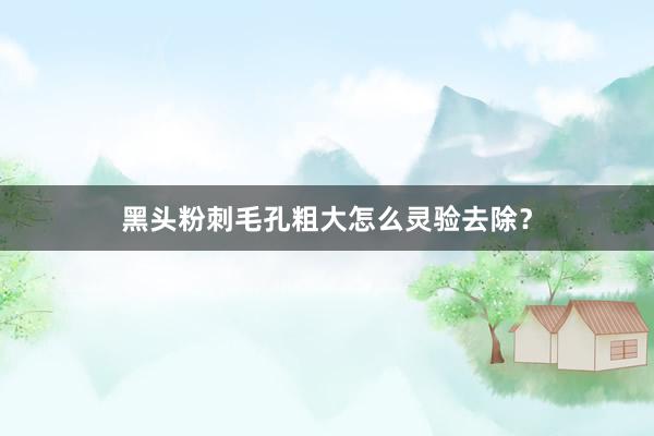 黑头粉刺毛孔粗大怎么灵验去除？